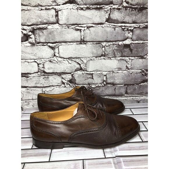 Mezlan Florence Brown Leather Brogue Cap Toe Oxfords Lace Dress Shoes Men Sz 12W - Picture 16 of 16